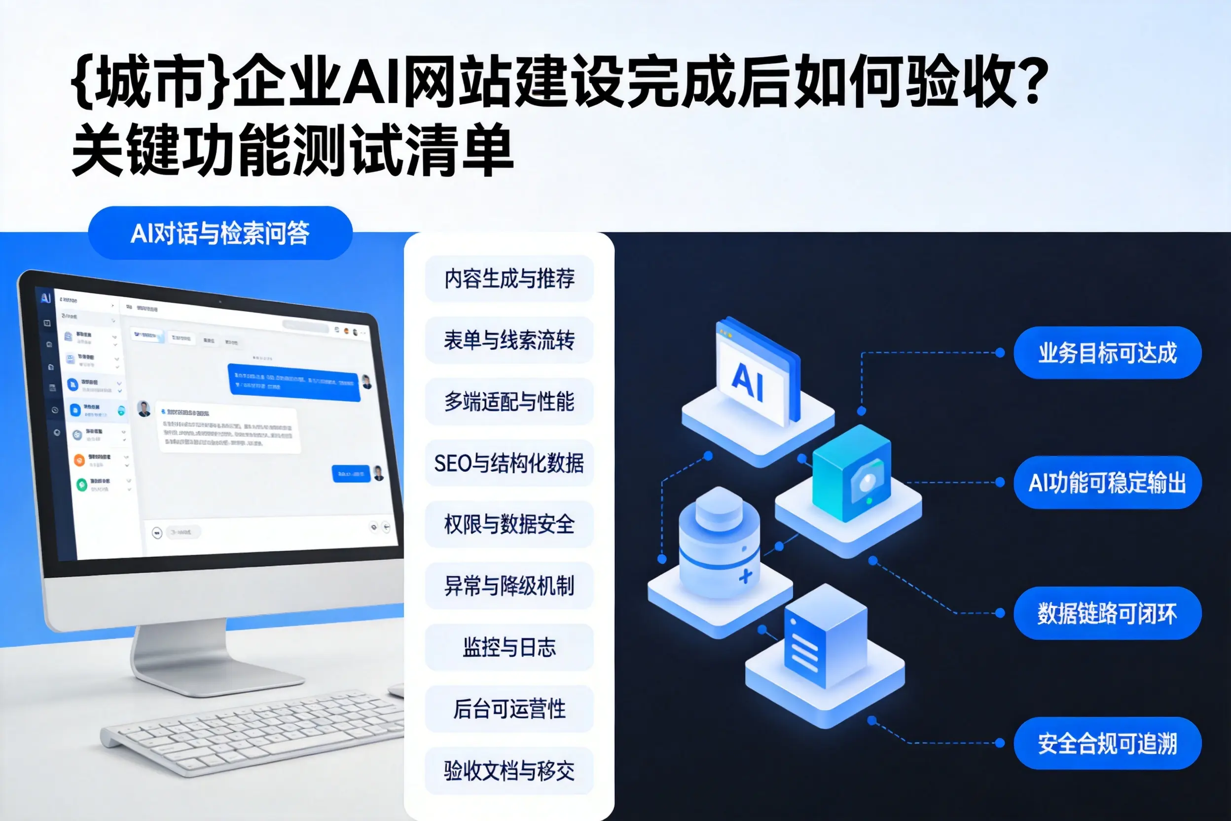 楚雄企业AI网站建设完成后如何验收？关键功能测试清单