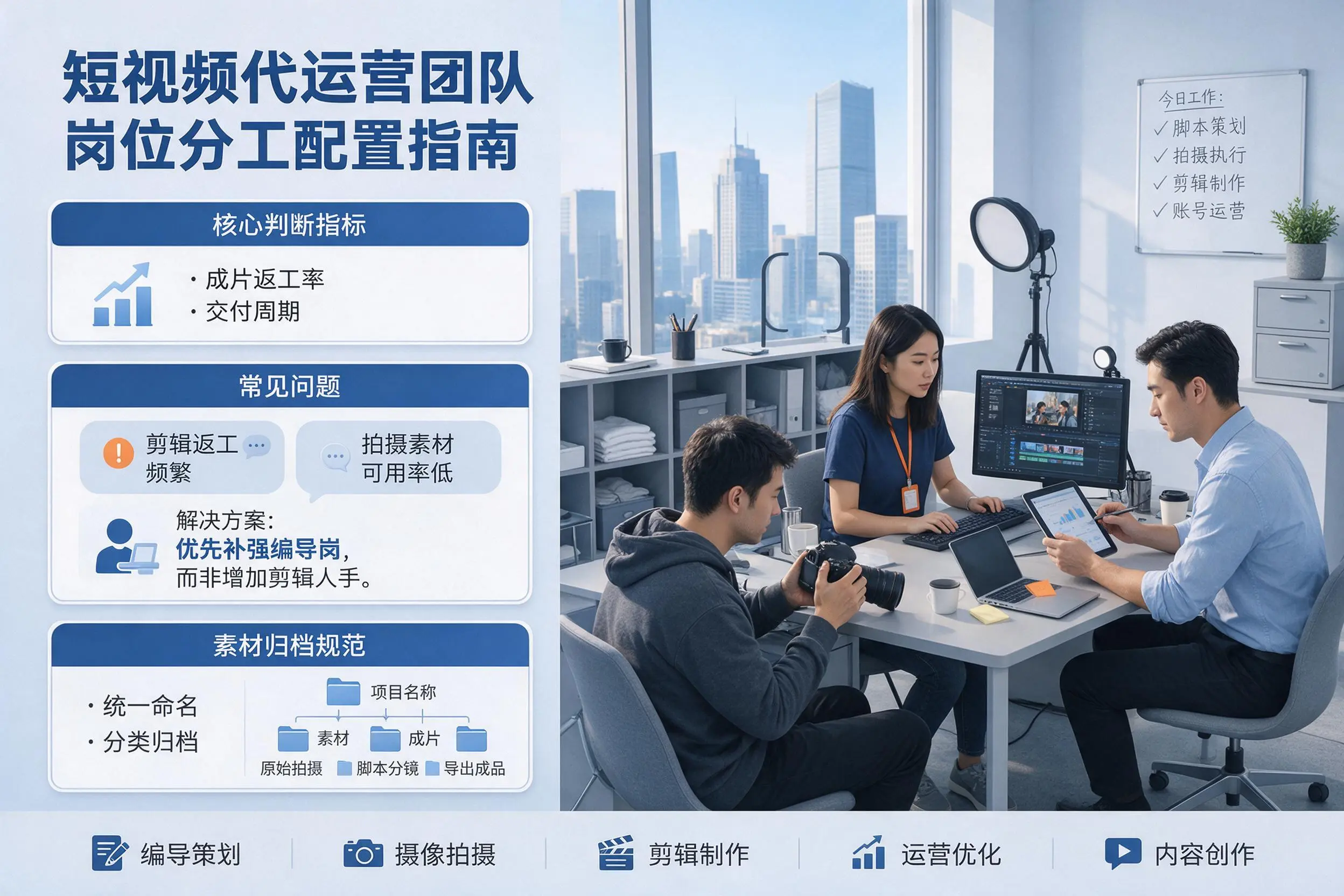 短视频代运营团队如何配置？楚雄企业岗位分工科普说明