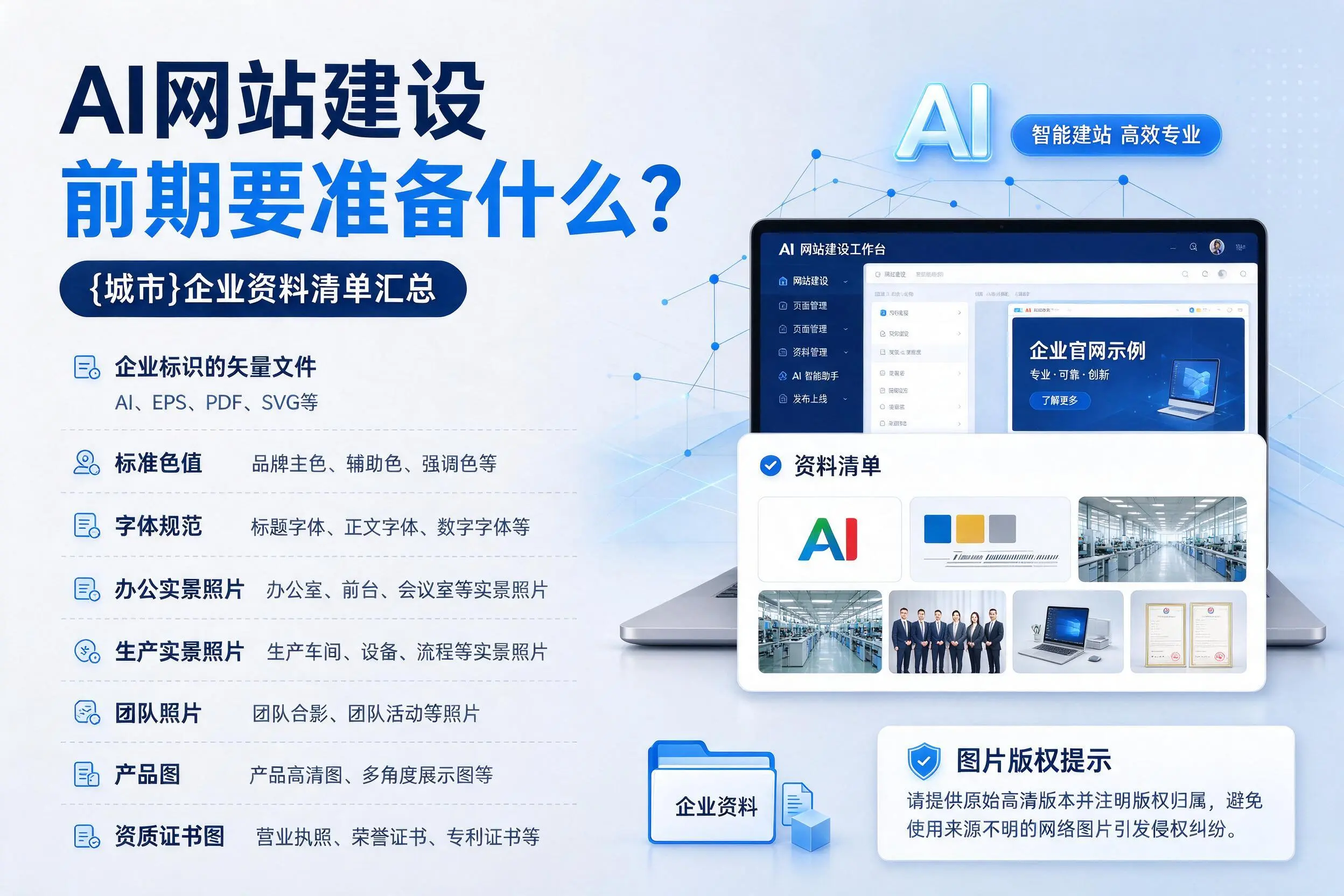 AI网站建设前期要准备什么？楚雄企业资料清单汇总